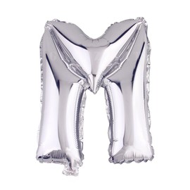 Glanzzeit 18 Inch Silver Foil Balloons Letters A to Z Numbers 0 to 9 Baby Shower Birthday Party Wedding Decor (Letter M)