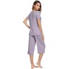 WiWi Womens Bamboo Pajamas Soft Pajama Sets Comfy Short Sleeves