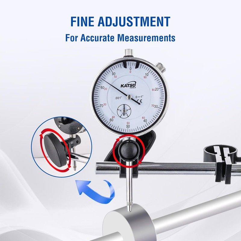 KATSU Tools Dial Indicator with Magnetic Base 0-1.0" Tester Gauge