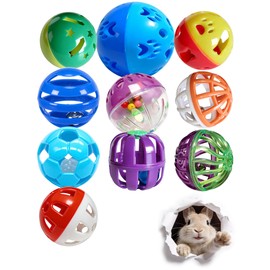 Rabbit Toys 10-Pack with Jingle Bells, Interactive Cage Enrichment Balls