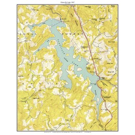 Glenville Lake 1947 Old Map Topo Custom Composite USGS Reprint 7x7 North Carolina Inland 16x20