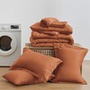Love's cabin Queen Comforter Set Terracotta, 7 Pieces Queen Bed