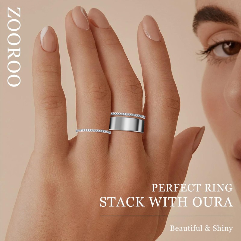 2-Pack 14K Gold Plated Stacking Rings for Oura Gen 4/Oura