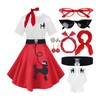 VillbeCoser 10Pcs Sock Hop Outfits Costume Women, 1950s Poodle Skirts,