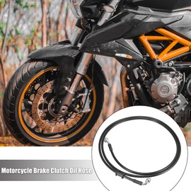 Motoforti Motoforti Universal 180cm 70.87" Motorcycle Brake Clutch Oil Hose Line Pipe Hydraulic Reinforced Stainless Steel Braided Black