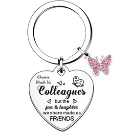 HULALA Chance Made Us Colleagues Keepsake Keyring Keychain Key Ring Colleague Leaving Farewell Gifts For Women Work Bestie Friends