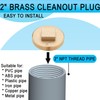 (10 Pack) Asterbacks 2 inch Sewer Cleanout Cap Brass Plug,