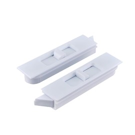 Brixwell Snap in Tilt Latch Left and Right Pair, Plastic Material, Blue White Finish, 2-21/32" Length, 3/32" Stile Snap Size, 9/32" Nose Size, Suitable for Tilt Window Applications