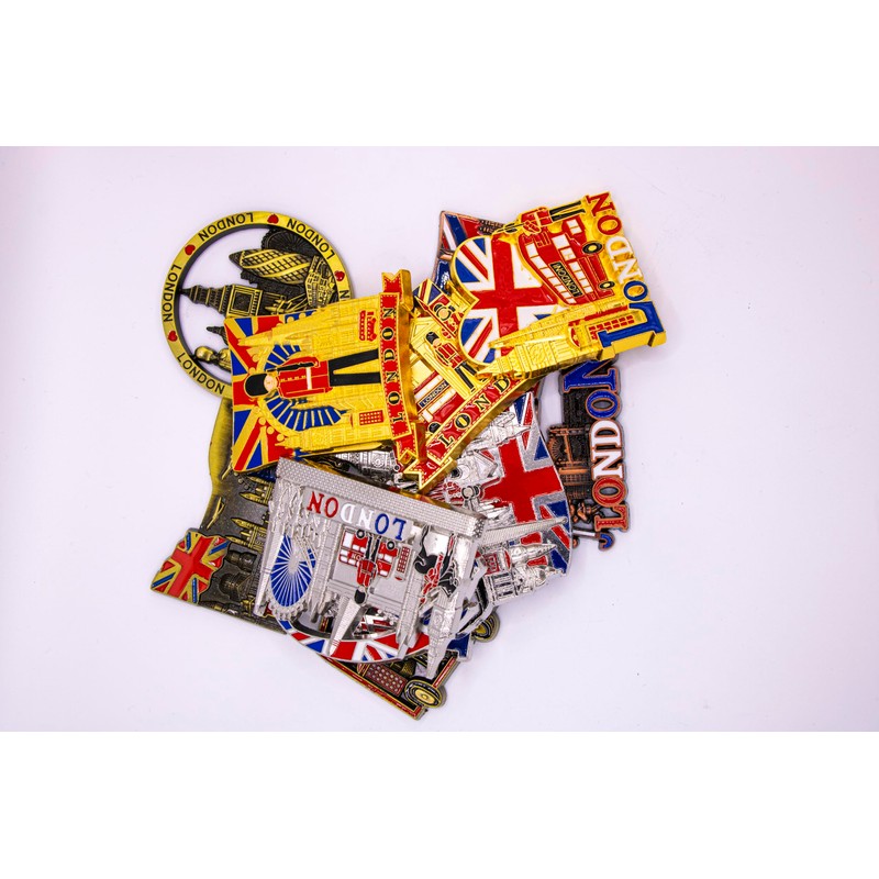 12 London Souvenirs Metal Fridge Magnets British Union Jack England