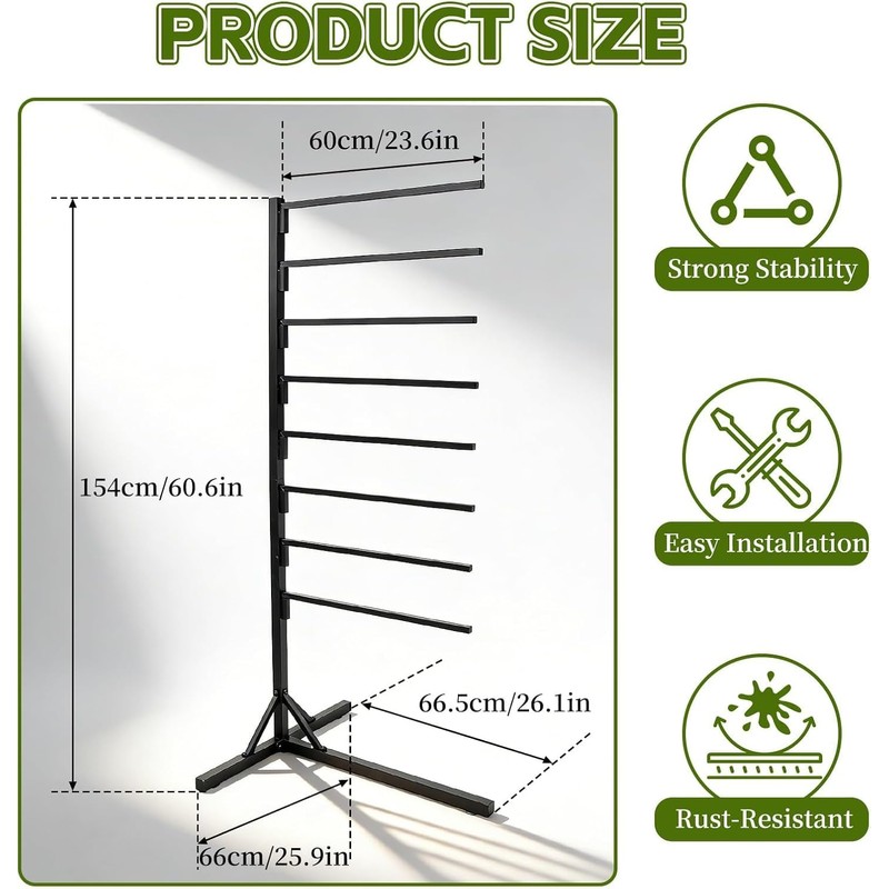 Noliven 8-Tier Portable Saddle Pad Rack with Stand for Horse