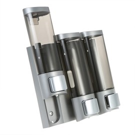 Ailgely 200 ml x 3 Manual Soap Dispenser, Wall Mounted Shampoo Box with Three Chambers, Bathroom Shower Gel, Liquid Shampoo Dispenser Holder for Bathrooms, Kitchens, Hotels, Restaurants