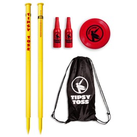 GoSports Tipsy Toss Game Set - Flying Disc Bottle Drop Yard Game