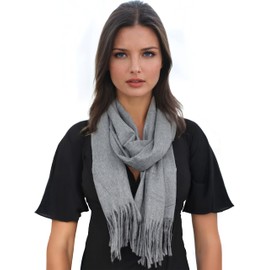 Ocomfly Scarf for Women - Gift Boxed, Ultra Soft and Warm, Cozy Shawl and Wrap, Pure Pashmina, Better than Cashmere, Oversized & Lightweight, Luxury Evening Womens Scarves - Gray