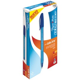 Paper Mate Kilometrico Bolígrafo Punto Fino, Azul, caja de 12