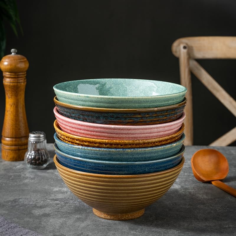 Ceraozmus Ceramic Ramen Bowl Set - Set of 8, 2