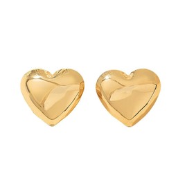 Heart Earrings Gold for Women Lightweight Hypoallergenic Gold-Plated Stud Earrings Fashion Heart Stud Earrings Jewellery for Women Girls, Metal