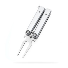 Arttodo Folding Butterfly Golf Divot Tool with Bottle Opener, Compact, Durable & Stylish Golf Accessories, Great Golf Gift for Him:_Sliver