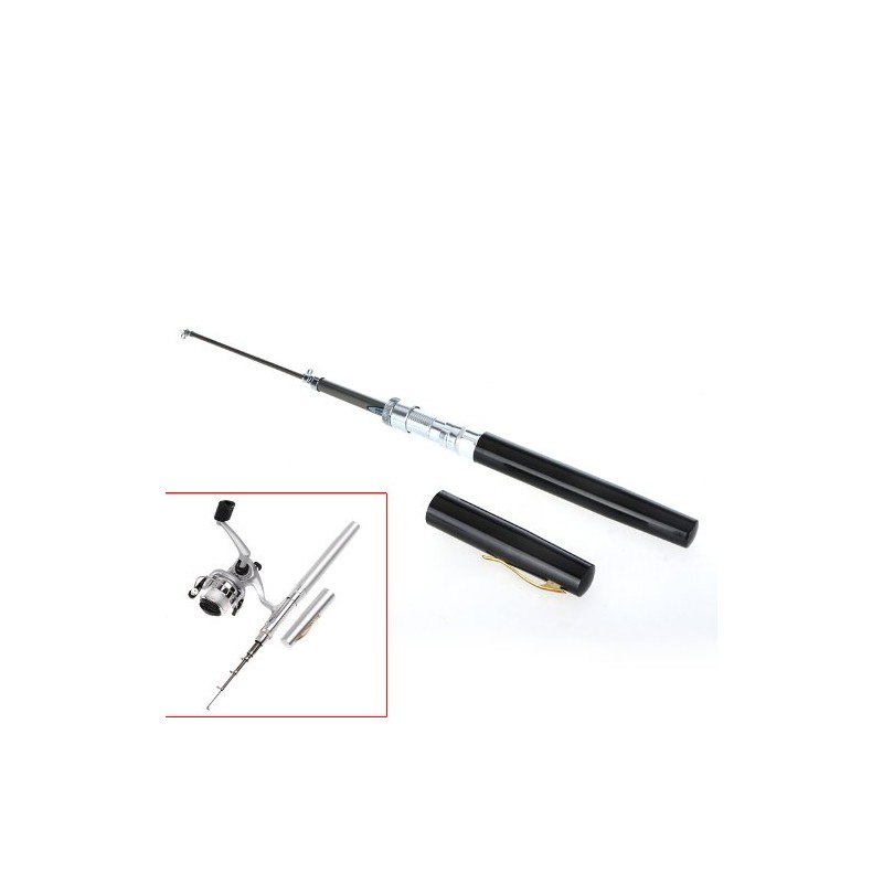 Qingeer Mini Aluminum Pocket Fishing Rod Pole + Reel