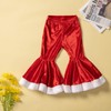 FEESHOW Toddler Baby Girls Christmas Santa Red 2 Piece Velvet