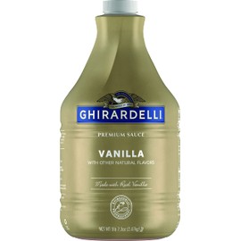 Ghirardelli Vanilla Sauce, 87.3 Ounce Bottle - with Ghirardelli Stamped Barista Spoon