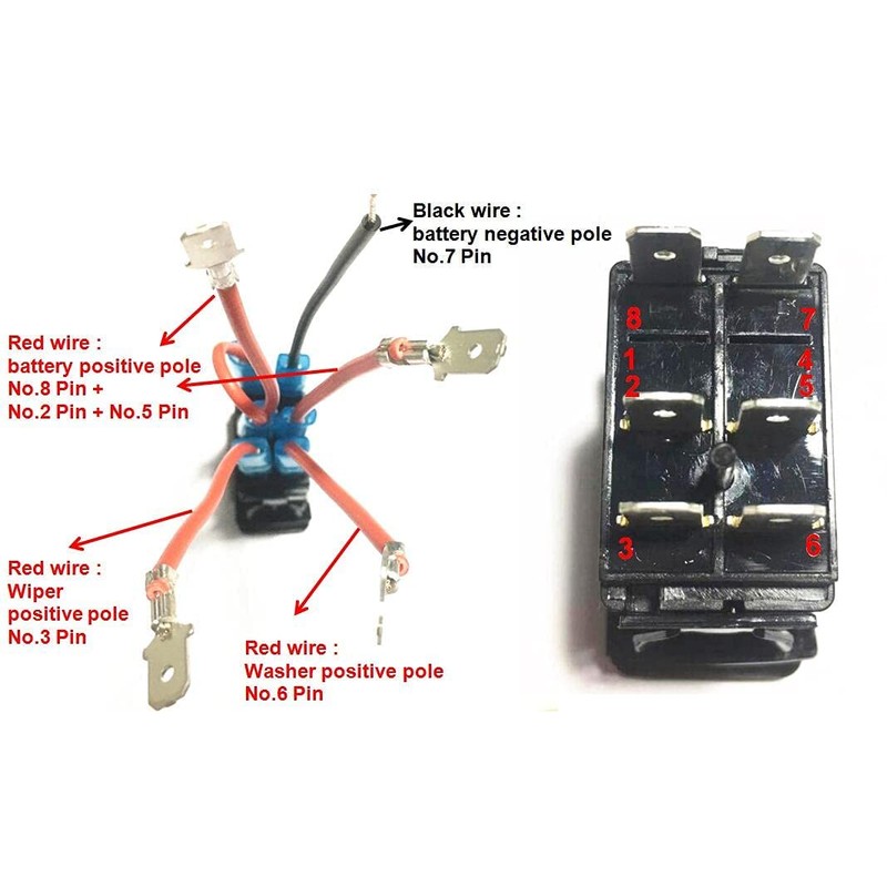 TOHUBE 20A/12V 10A/24V 6 Pin Laser Momentary ON ON Off