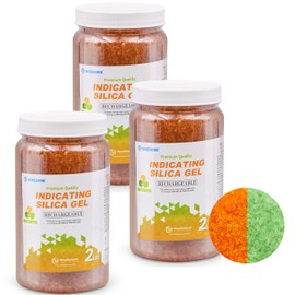 Wisesorb Silica Gel 6LBS, Indicating Silica Beads (Orange to Green), Reusable Silica Gel Desiccant Dehumidifier
