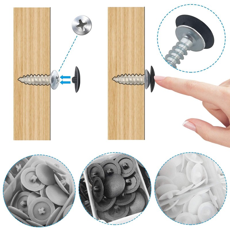360 Pieces Pozi Screw Cover Caps Plastic Fits Most Phillips