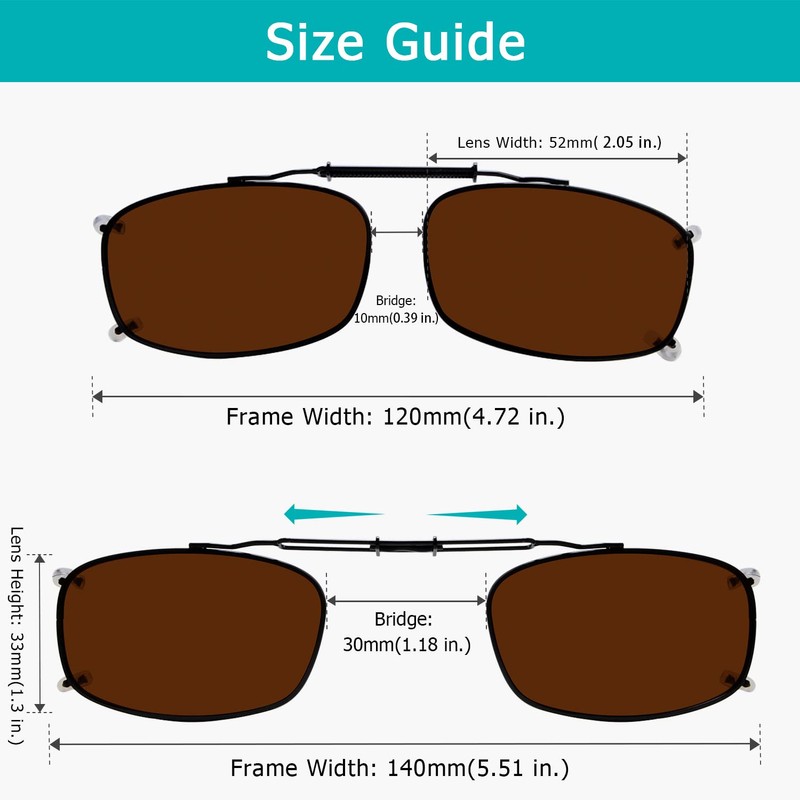 LUR Easy clip Spring Polarized Clip On Sunglasses