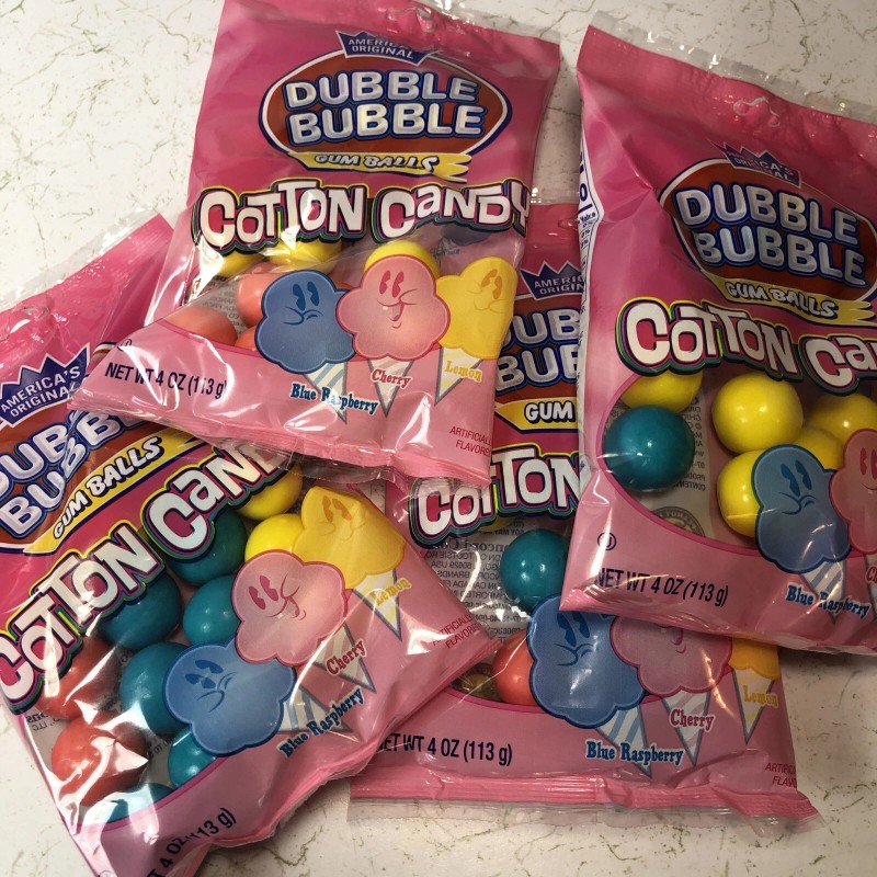 Dubble Bubble COTTON CANDY Flavored Bubble Gum Balls - Lot