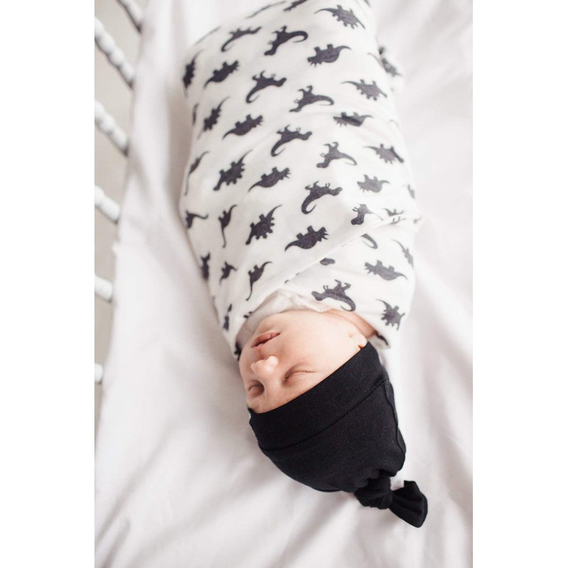 Copper Pearl Baby Beanie Hat Top Knot Stretchy Sof Midnight