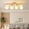 LED 4 Light Track Lighting Kit, Wooden Ceiling Spotlights with
