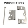 bociloy 6Pcs 3 Inch Non-Mortise Hinge, Silver Iron Cabinet Hinges,