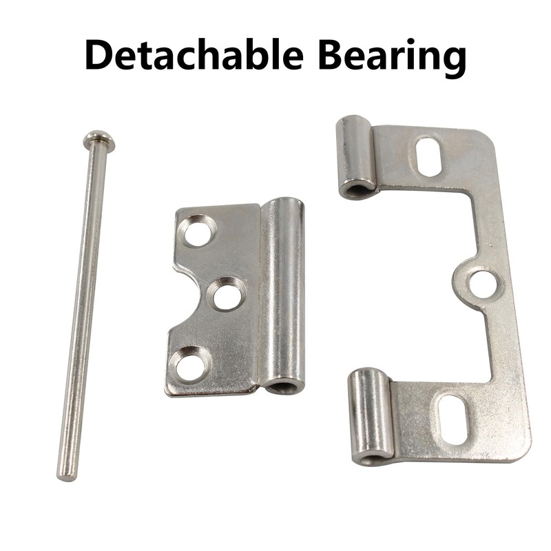 bociloy 6Pcs 3 Inch Non-Mortise Hinge, Silver Iron Cabinet Hinges,