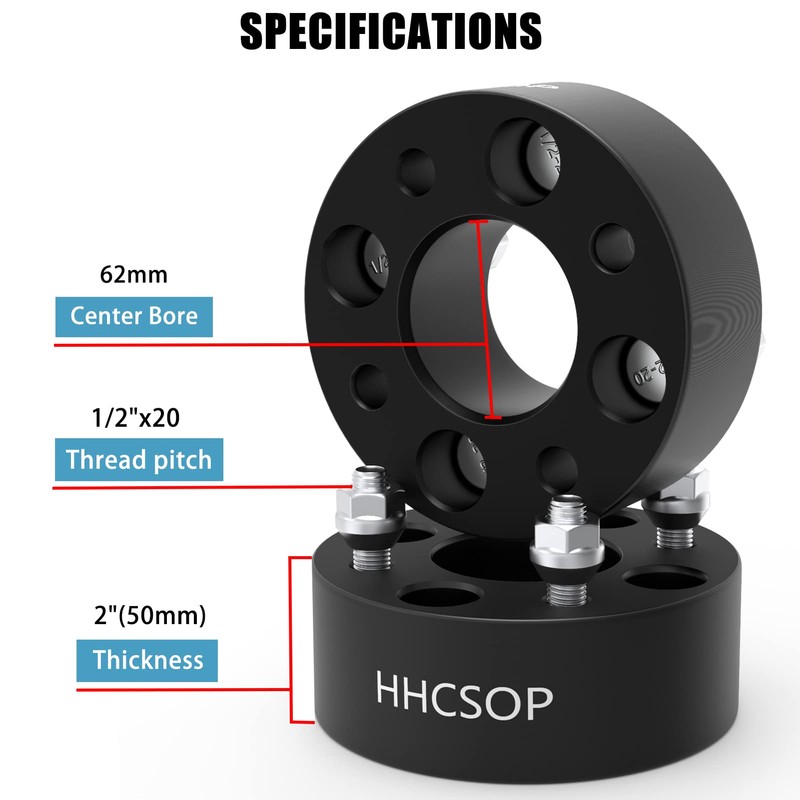 HHCSOP 4x4 Golf Cart Wheel Spacers, 2 inch ATV Wheel