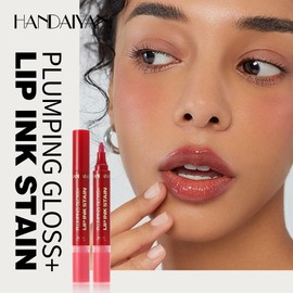 Beauty Glazed 2-in-1 Lip Stain & Plumping Lip Gloss – Lip Oils + Lip Liner Pencil Lip Combo for Fuller, Defined Lips – Long Lasting, Smudge-Proof, High-Shine Color (#02 Warm Terracotta Nude)