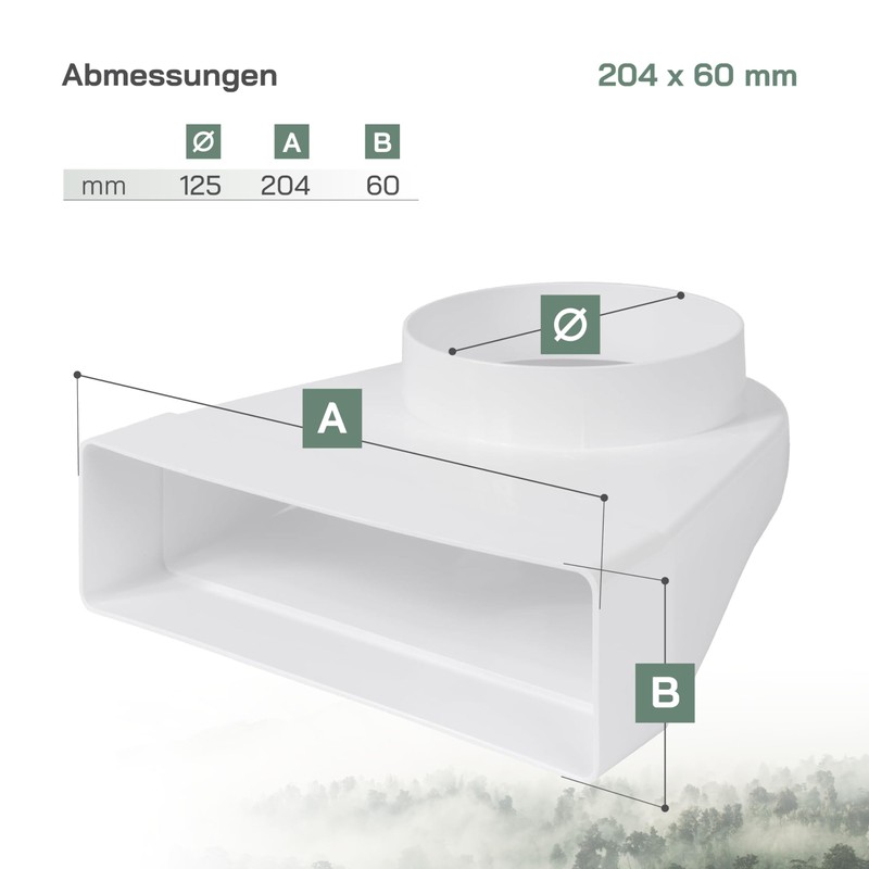 Vent Systems 204 x 60 mm Rectangular 90° Angle Duct