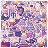 Purple Magic Stickers, 50PCS Cute Cartoon Witch Stickers for Diary