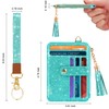 Simikol Slim Zipper Credit Card Holder with Keychain Wristlet Small