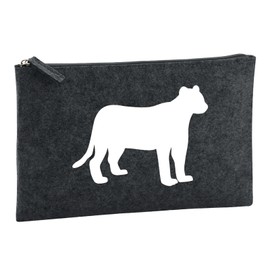 Huuraa Toiletry Bag Panther Silhouette Gift 1 Litre Charcoal Felt Panther Gift Idea