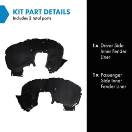 TRQ TRQ Inner Fender Liner Set Compatible with 2020-2021 Ford Escape FO1248205 FO1249205