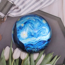 Aohcae Glass Paperweights, Van Gogh Starry Night Half Dome Glass Paperweight 1.96 Inch Home Office Table Decoration