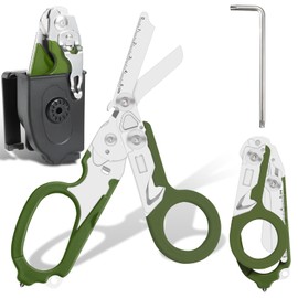Lemasa 6-in-1 trauma shears - emergency responders, outdoor emergencies, medical staff, and outdoor camping, this combination clipper includes a folding storage box (army green)