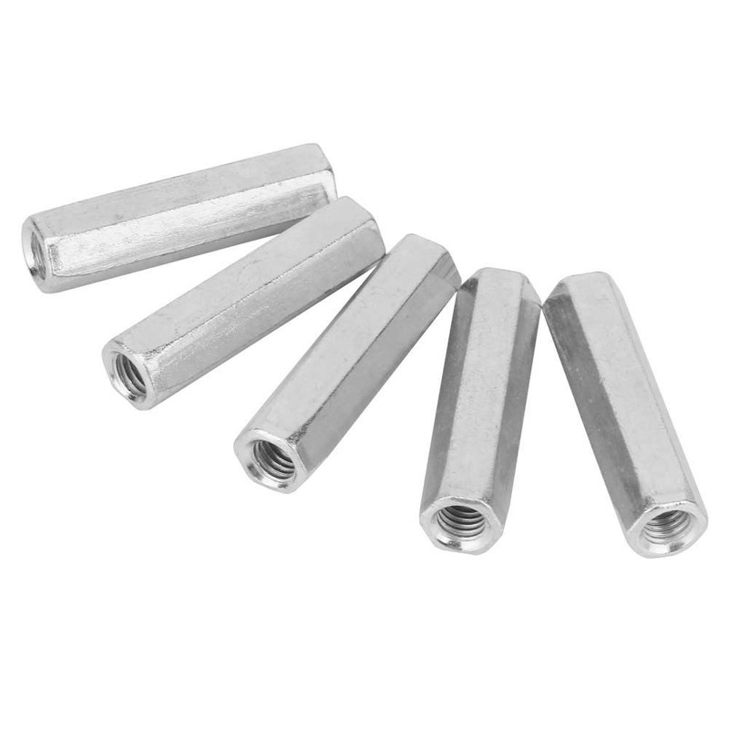 Long Hex Nut, 5 Pieces M8 x 50 Long Rod