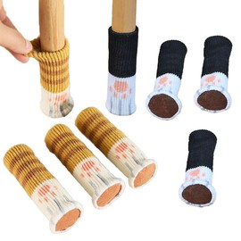 8PCS Cat Paw Shape Chair Socks Floor Protector, Felt Pads for Furniture Chairs Round and Square Legs Pads, Anti Slip Silent Wear-Resistant Chair Leg Socks for Hardwood Floors