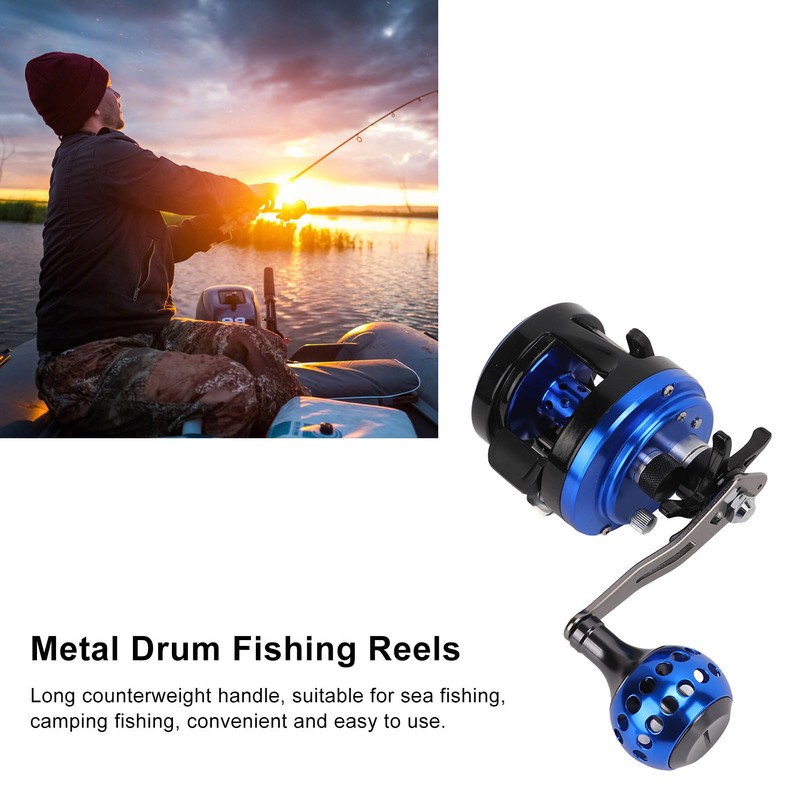 Metal Drum Fishing Reel 7+1BB 4.7:1 High Speed 6KG Maximum