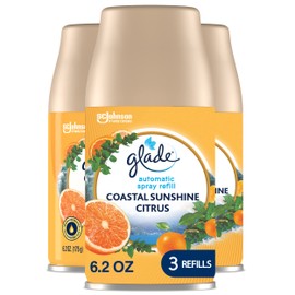 Glade Automatic Spray Refill, Air Freshener for Home and Bathroom, Coastal Sunshine Citrus, 6.2 Oz, 3 Count
