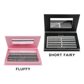 【Hot Style】Cofier No Glue Lash Kit Jelly-Coated Base Self Adhesive Individual Eyelashes, Easy Makeup Application with Tweezers (80/100/160 Pcs):_Natural&Fluffy Set (Short fairy & Fluffy)