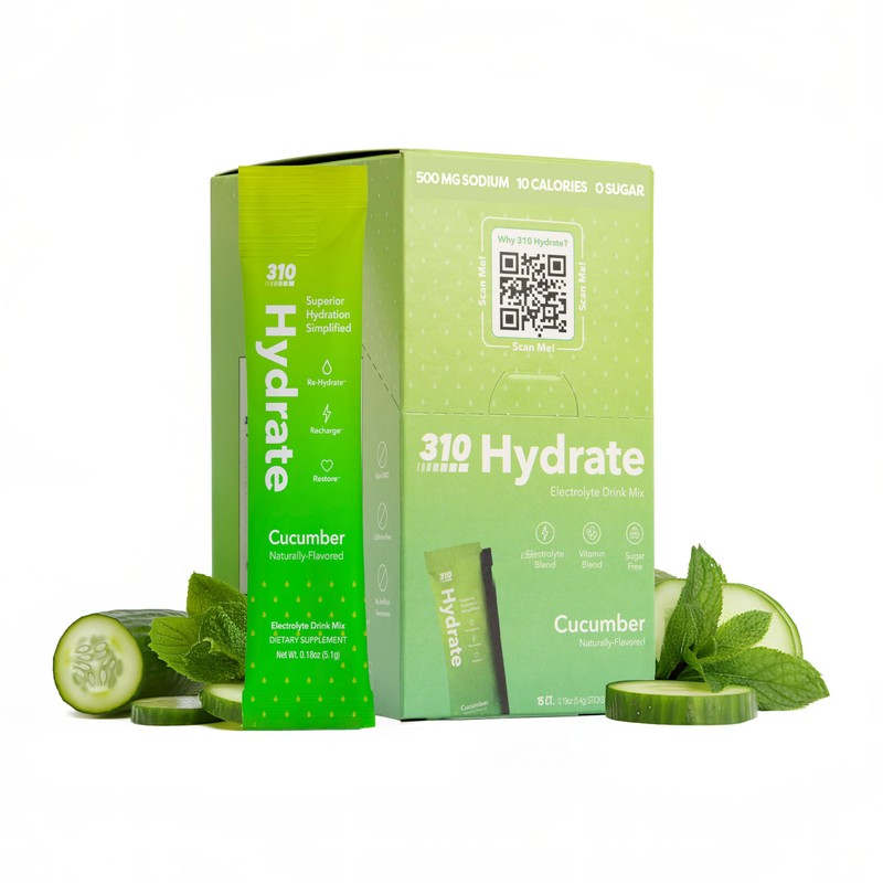 310 Nutrition Polvo de electrolitos sin azúcar - Paquetes de