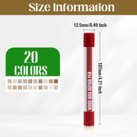 Uxney Wood Filler Sticks,20 Colors Wood Repair Wax Crayons,Wood Furniture Markers Touch up for Repairing Scratches, Dings, Cracks and Holes in Wood Floors, Cabinets, Cut Panels(Color Series)