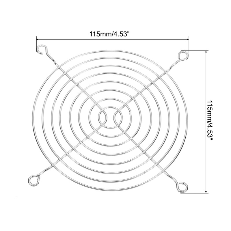 PATIKIL 120mm Fan Grill with Screws, 5Pack Chrome Plated Iron